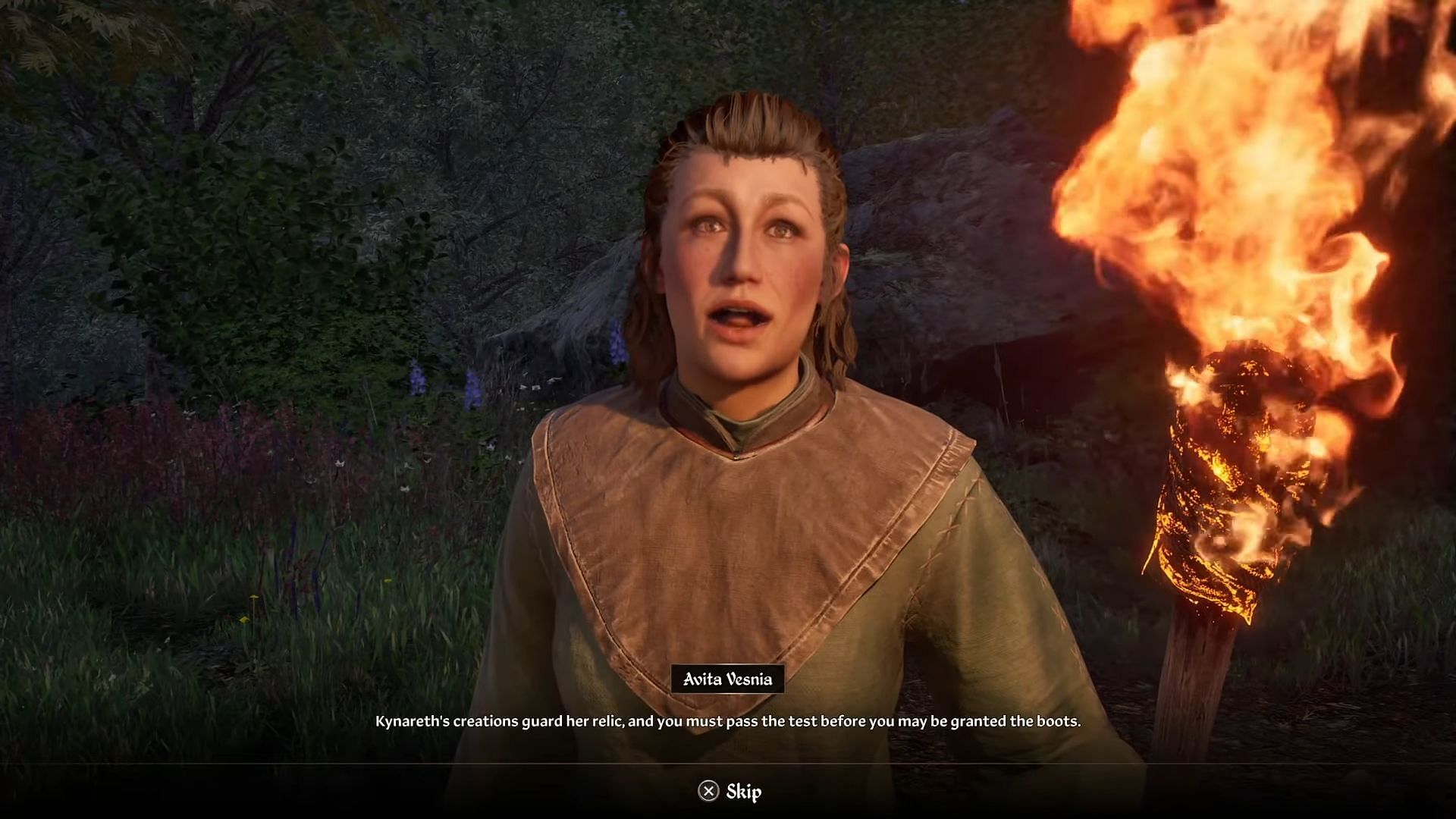 Interact with Avita Vesnia (Image via Bethesda Softworks || YouTube/@GuidingLight)
